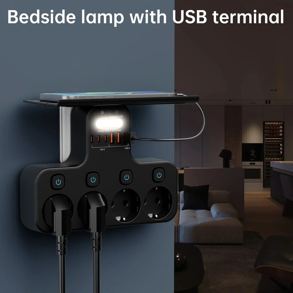 4000W Power Strip with USB C Ports by DODOYESANA