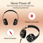 Gold Wireless Headphones Bluetooth Earphone Stereo Headset