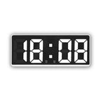 Digital Alarm Clock LED Curved Screen Plastic Bedside Clock