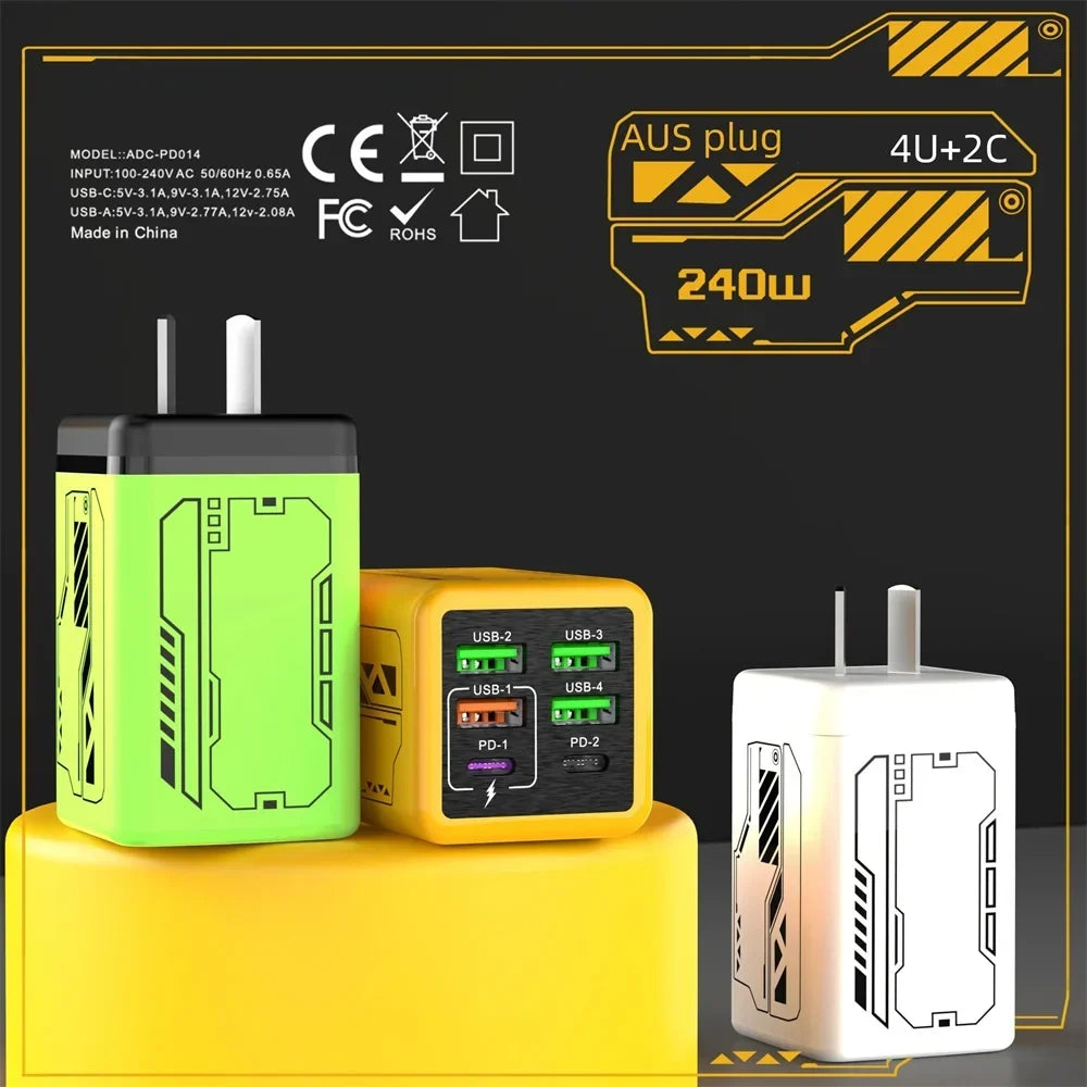 240W Type C Fast Charging Phone Power Adapter