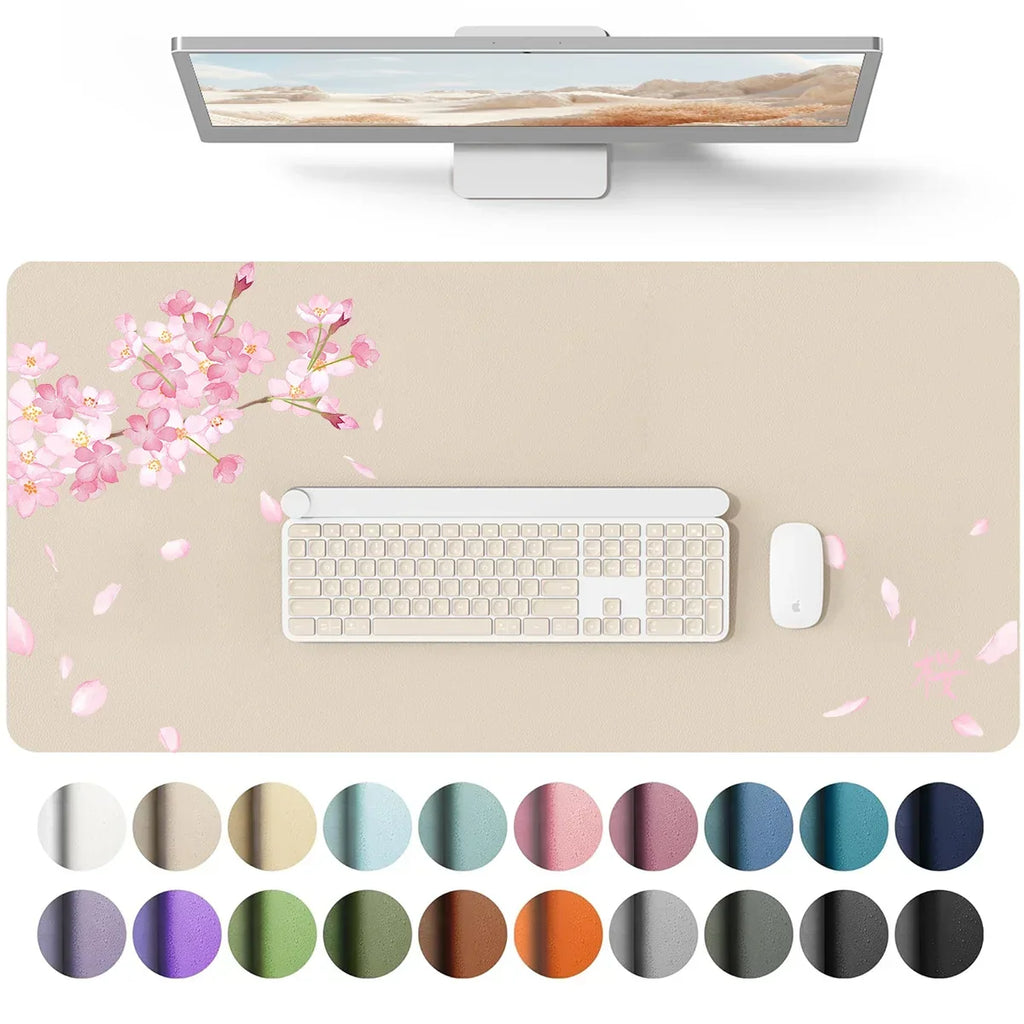Large Waterproof PU Leather Desk Mat for Office and Home