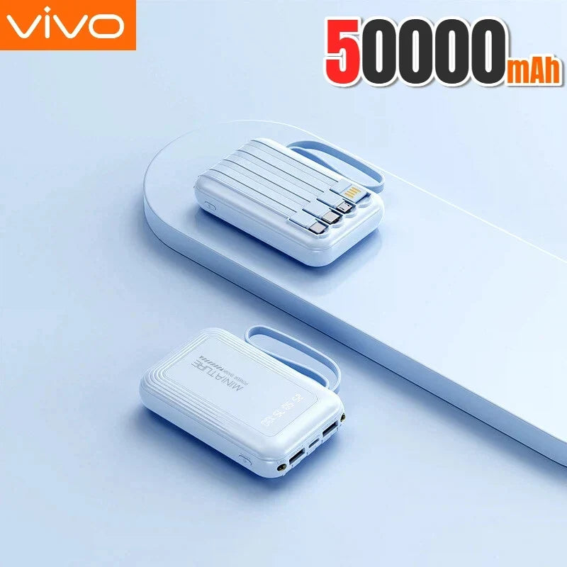 VIVO Mini Power Bank 500000mAh with 4 Built-in Cables