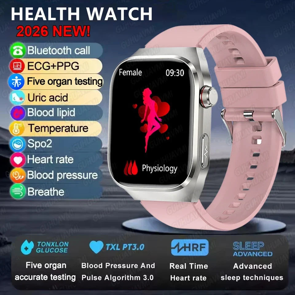 Smart Watch for Men Uric Acid and Body Fat Monitoring