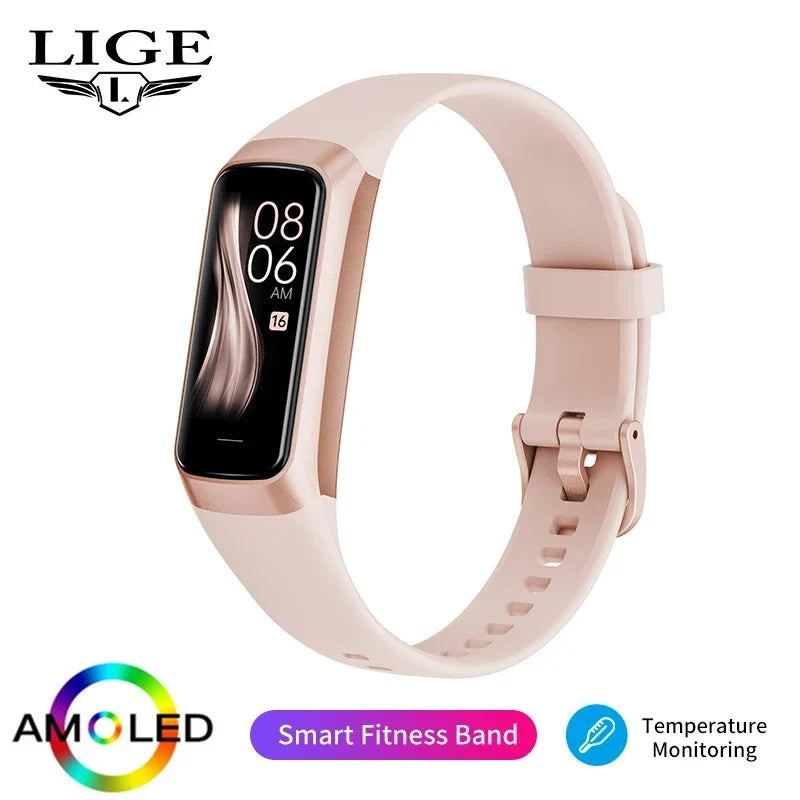 LIGE Smartwatch 1.1" AMOLED Waterproof Sports Tracker for IOS Android