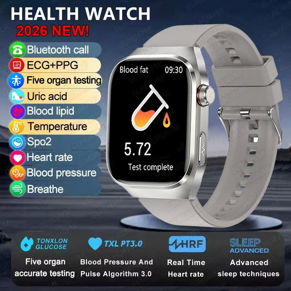 Smart Watch for Men Uric Acid and Body Fat Monitoring