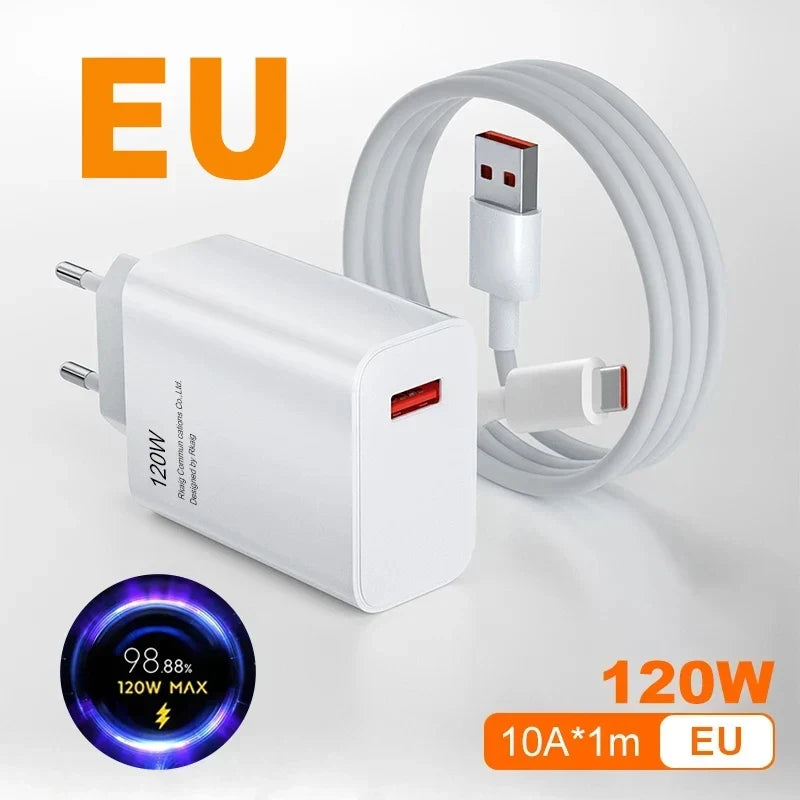 Xiaomi 120W Turbo Fast Charger Adapter for Redmi Note 11 12 13
