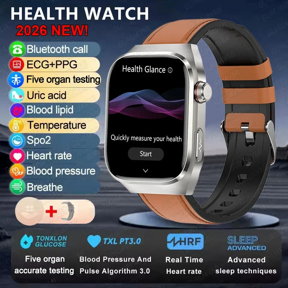 Smart Watch for Men Uric Acid and Body Fat Monitoring