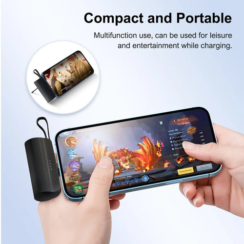 4500mAh Mini Power Bank Portable Charger Dual USB-C Black