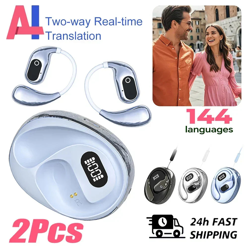 Translator Headphones 2PCS Wireless Bluetooth with 144 Languages