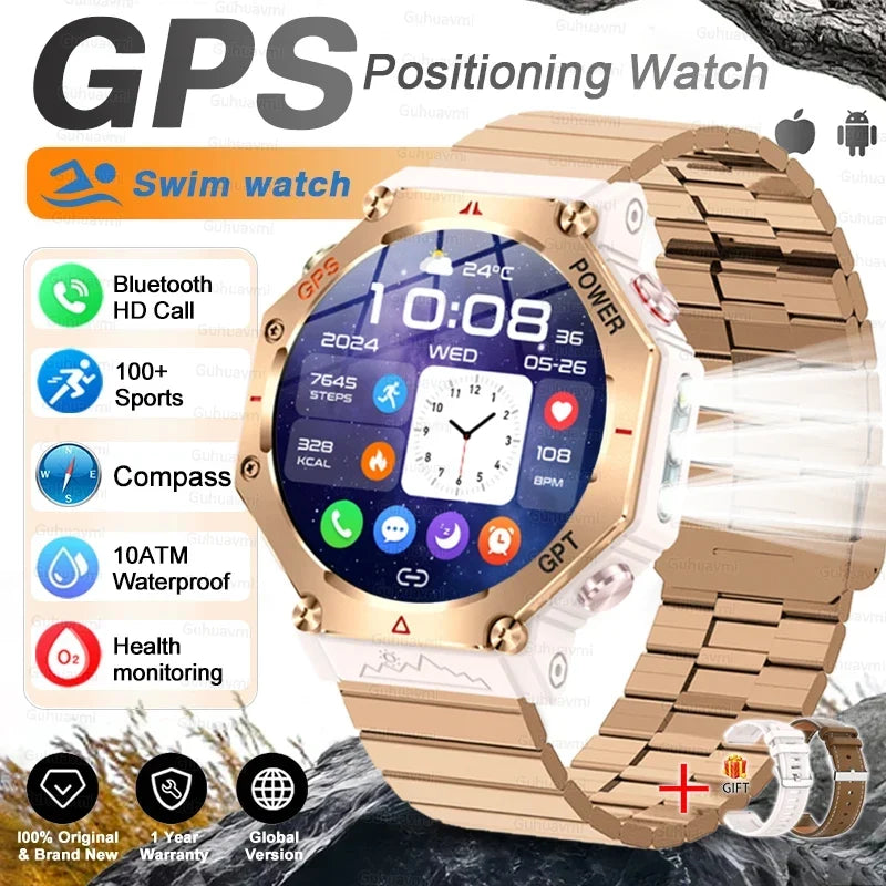 T-Rex 3 GPS Smart Watch by GUHUAVMI - Military Grade, 10ATM Waterproof