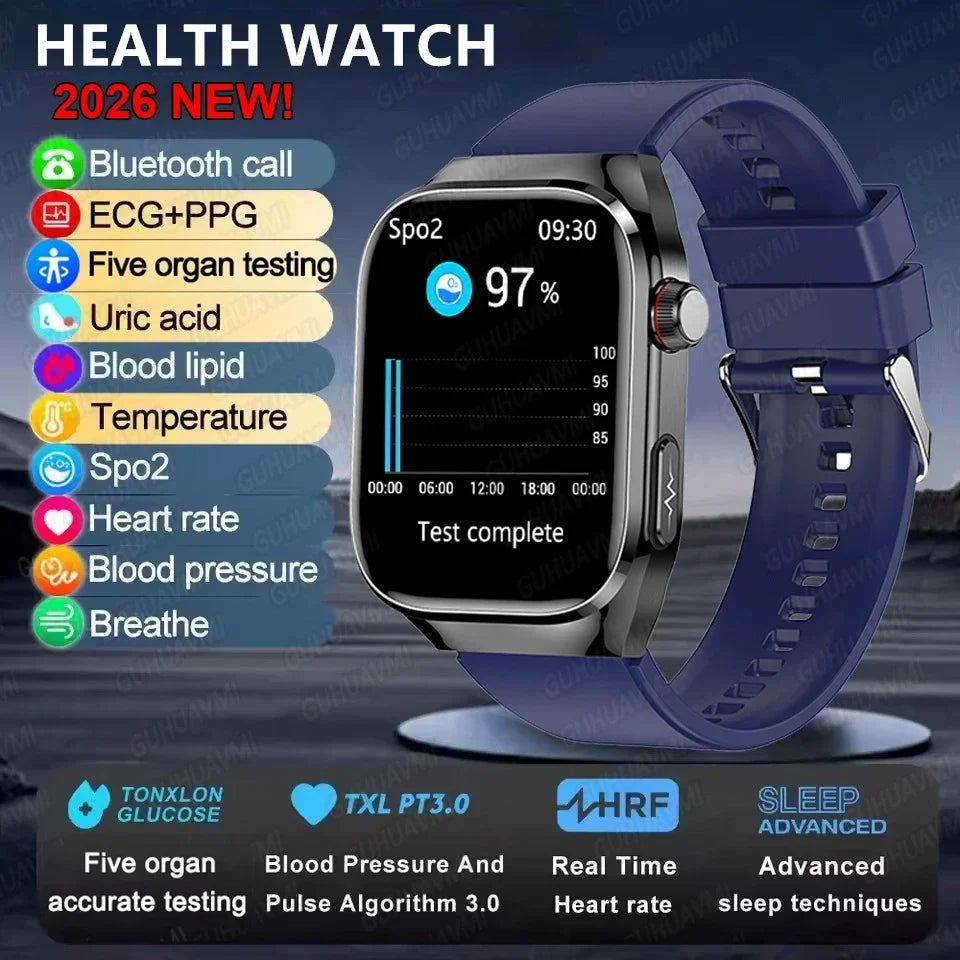 Smart Watch for Men Uric Acid and Body Fat Monitoring