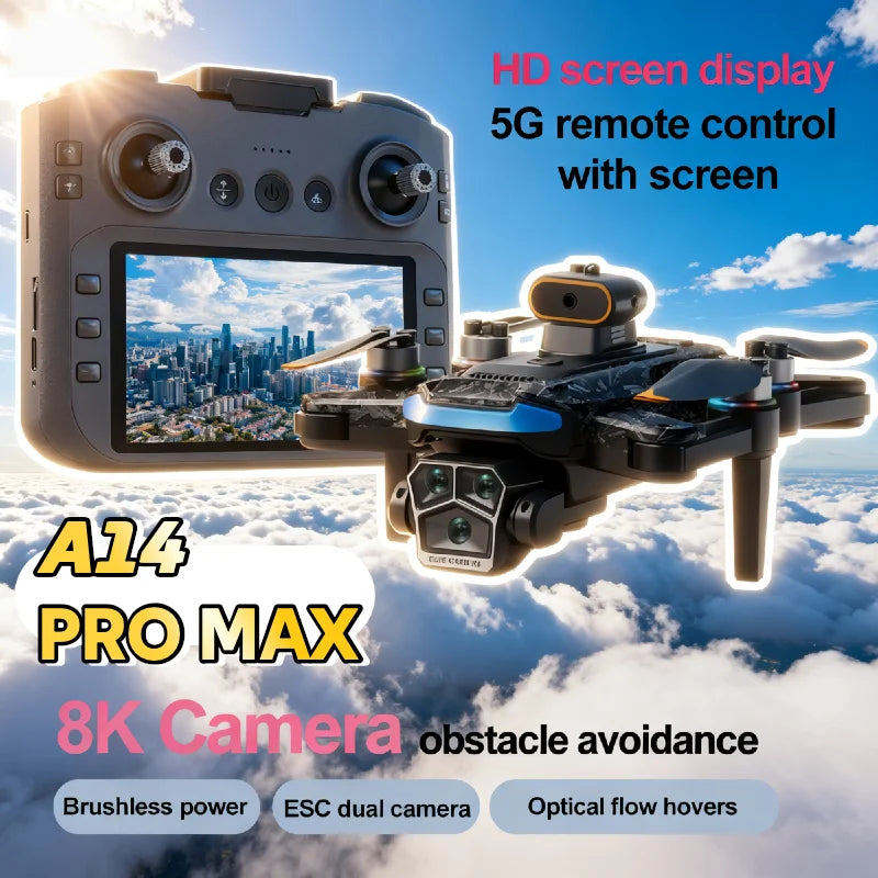 A14 Pro Max GPS Brushless 8K Three Camera Obstacle Avoidance Foldable Quadcopter