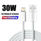 30W Fast Charging USB Cable WANZP 2M Braid for iPhone